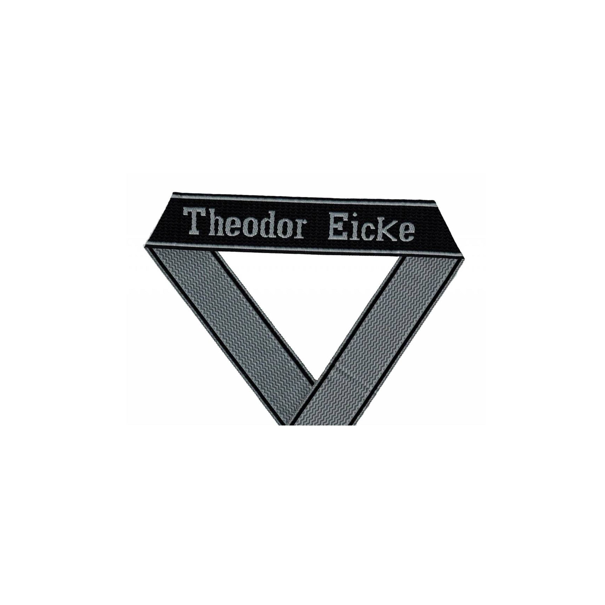 WWII Elite Ärmelband ”Theodor Eicke” gewebt WH Bevo Cuff title